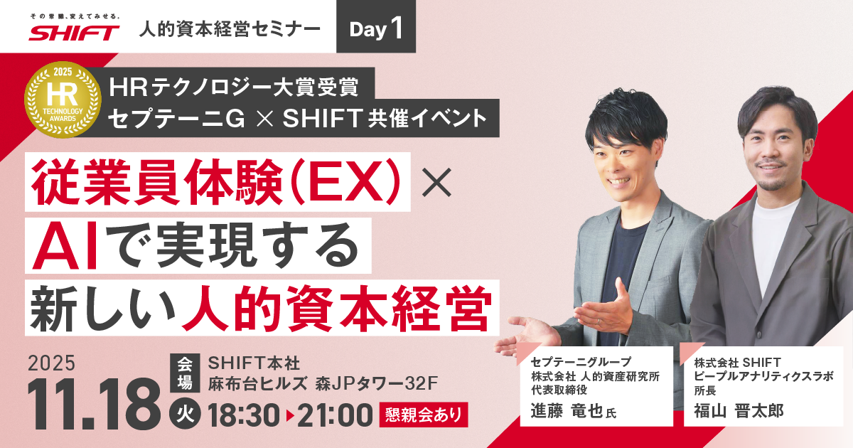 HRテクノロジー大賞受賞 セプテーニグループ×SHIFT 共催イベント～従業員体験（EX）×AIで実現する新しい人的資本経営～